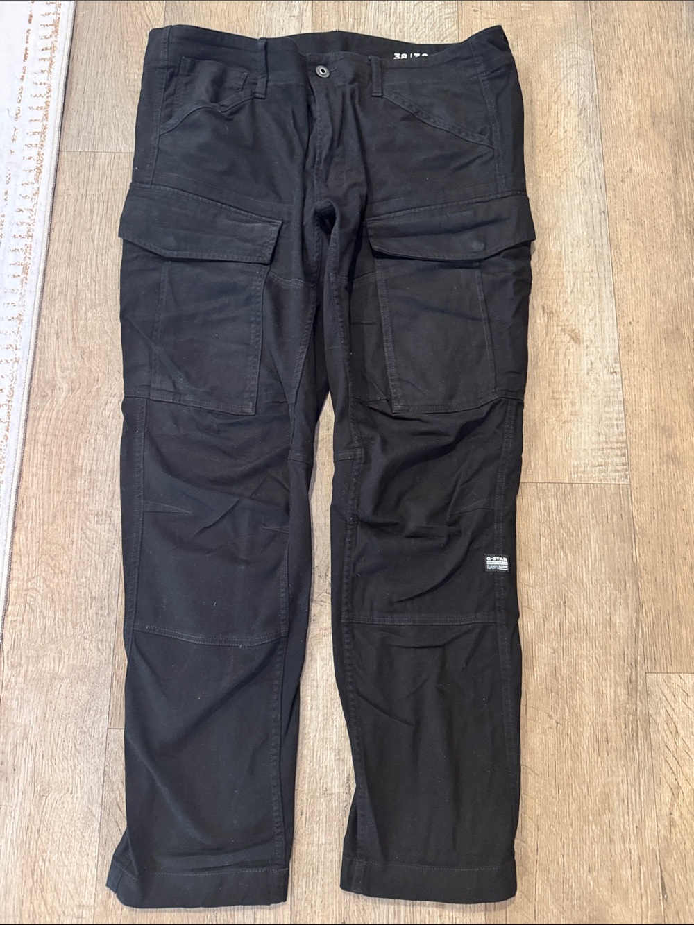 G-Star Black Cargo Pants with Multiple Flap Pockets